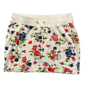 Love Moschino Floral Fruity White Mini Skirt Size 8